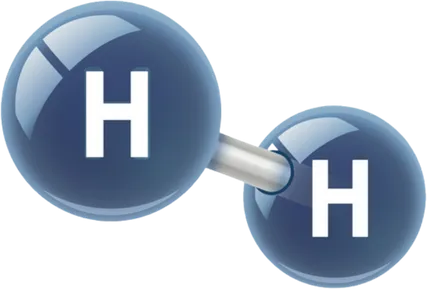 A hydrogen molecule: two hydrogen atoms bonded together